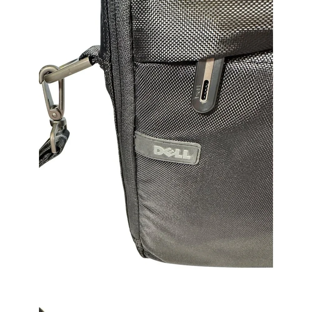 Dell Black Nylon Laptop Bag With Adjustable Shoulder Strap & Multiple Compartmen